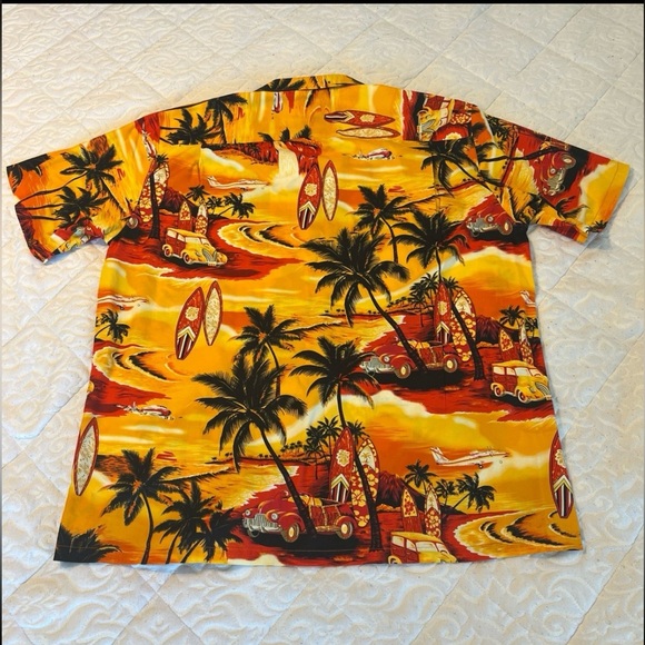 Vintage Royal Creations Mens XL Hawaiian Shirt Made in Hawaii Aloha Orange Red - Picture 8 of 12